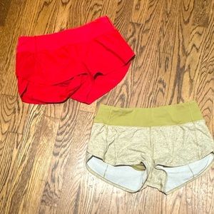 Lululemon Speed Shorts Size 4 two pairs